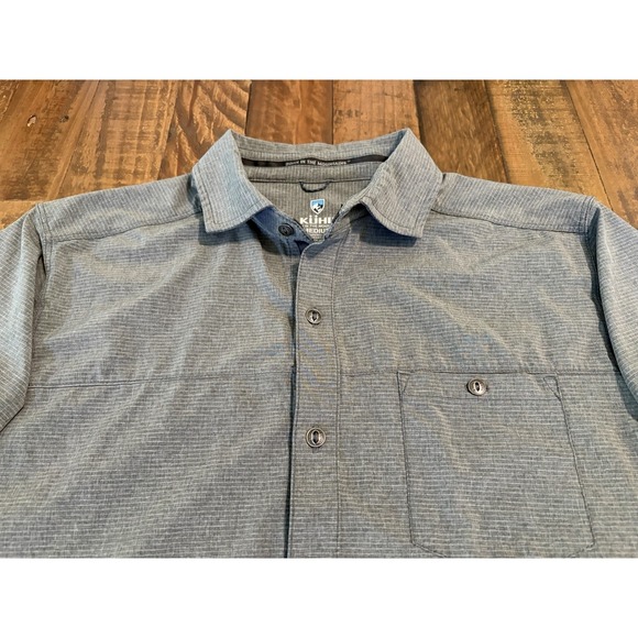 Kuhl Other - Kuhl Shirt Mens Medium Gray Short Sleeve Button Pocket Optimizr tapered wick upf